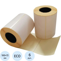 Термоэтикетки ЭКО 100х72, 500 шт/рул, вт.40, 6рул/уп(спайка)