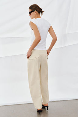 CAMISETA CON ALGOD?N / Blanco - Zara фото 3