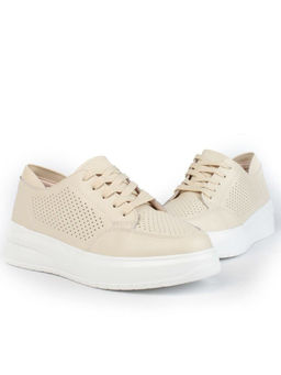05-HY14-1D BEIGE Кроссовки женские (натуральная кожа)