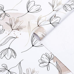 Цена за 10 шт. Бумага упаковочная, глянцевая  Цветочный нюд, 40?60 см