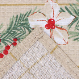 Набор полотенец Доляна Рождественские цветы 28х46 см - 2 шт, 100% хл, вафля 160 г/м2 фото 5