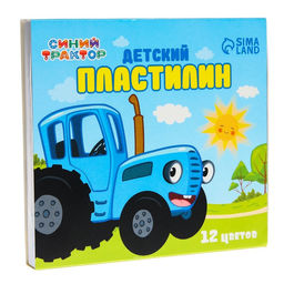 Пластилин 12 цветов 180 г, Синий трактор  фото 2
