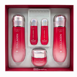 Увлажняющий набор с коллагеном (тонер + эмульсия + крем) 3SET Signature Collagen Essential Skin Care Jigott, Корея Акция