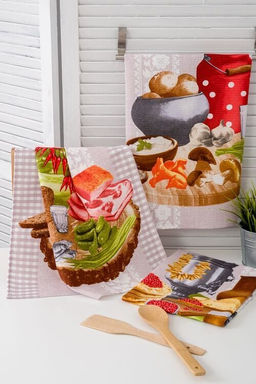 К-т полотенец Застолье 50*60 см. - 3 шт. вафля хлопок 100%