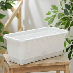 Балконный ящик для цветов, 6.4 л, 40×18.5×15 см, пластиковый, цвет мрамор