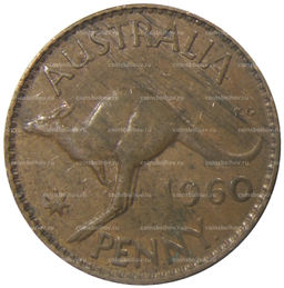 Монета 1 пенни 1960 года Австралия