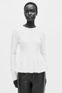 Top de peplum con cuentas decorativas - H&m фото 3
