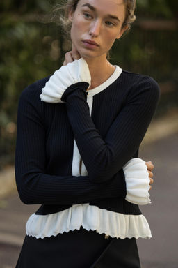 CONTRAST KNIT CARDIGAN - Zara фото 3