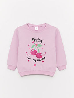 Bisiklet Yaka Uzun Kollu Bask?l? K?z Bebek Sweatshirt 2li