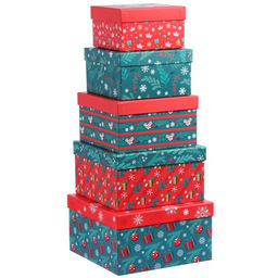 Набор коробок 5 в 1 «С Новым Годом!», 14 × 14 × 8.5 - 22 × 22 × 12.5 см