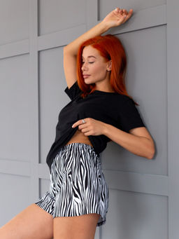 Костюм женский кулирка с шортами КЕНИЯ ЗЕБРА