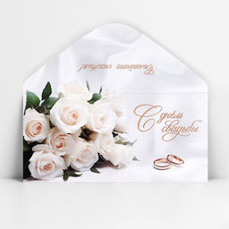 Цена за 10 шт. Конверт для денег «В день свадьбы», 16.5×8 см