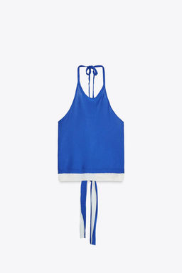 DOUBLE-LAYER KNIT HALTER TOP - Zara фото 4