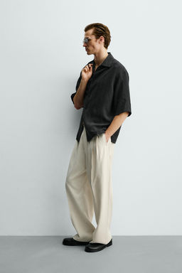 CAMISA BOXY FIT JACQUARD RAYAS / Negro - Zara фото 4