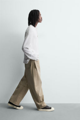 WASHED BARREL FIT TROUSERS - Zara фото 16