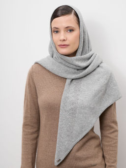 Платок из кашемира 09085 серо-голубой