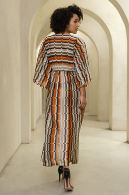 SAHARA 7469 Длинный пляжный халат-кимоно Mia-Amore с широким рукавом