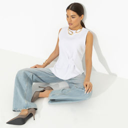 Блуза с декоративными защипами Счастье с тобой (белая) - Charutti фото 6