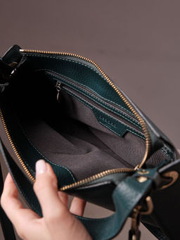 Сумка кожаная на плечо Deboro 30790 форест