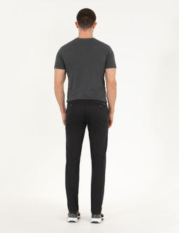 Siyah Regular Fit Kanvas Pantolon