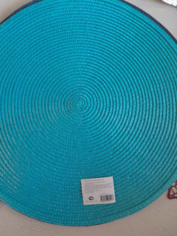 Салфетка для сервировки (мат на стол) 38см, круглая, бирюзовая, Y6-2542 (326270) /DANIKS/