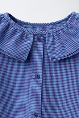 GINGHAM CHECK DOUBLE COLLAR SHIRT - Zara фото 3