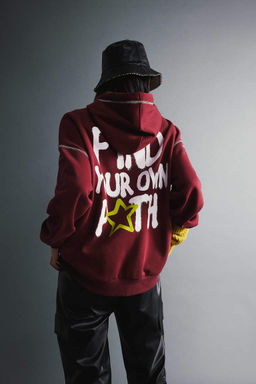 Толстая толстая толстовка с капюшоном и принтом на спине Cool Oversize