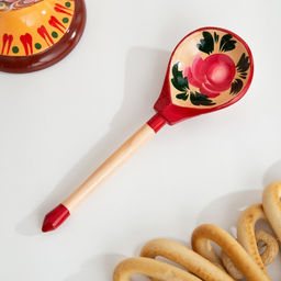 Ложка деревянная «Матрёшка», полубаская, 19×6 см, МИКС