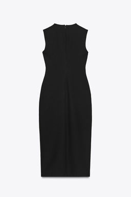 BELTED CREPE MIDI DRESS - Zara фото 12