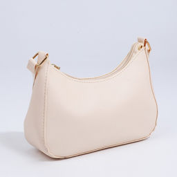 Сумка-багет на молнии, цвет молочный - Simaland фото 2