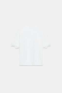 CAMISETA MANGA CORTA ENCAJE / Blanco