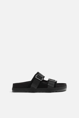 DOUBLE STRAP LEATHER SANDALS - Zara фото 5