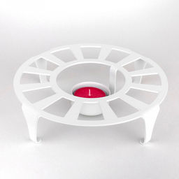 Подставка для подогрева пищи (мармит) металлическая д18,6см, h4,6см, полимерная покраска, белый (Россия) - Домашняя мода фото 3