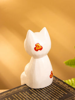 Сувенир «Кот сидячий», 7×5×15 см, дерево, белый