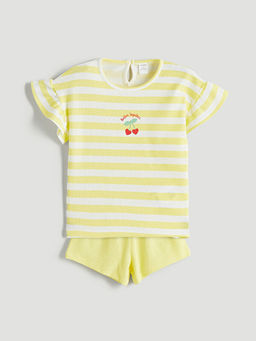 ?izgili K?z ?ocuk Bluz ve ?ort 2li