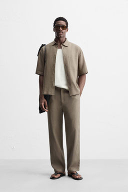VISCOSE-JUTE TROUSERS - Zara фото 14