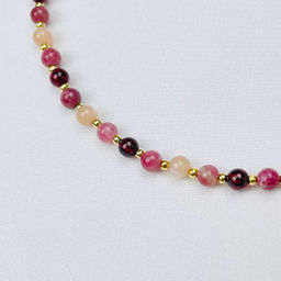 Чокер для "Водолея" из Лунного камня, Граната и Турмалина 37 см +