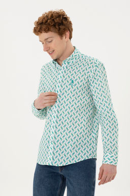 Мужская мятная рубашка с длинным рукавом - U.s. polo assn фото 10