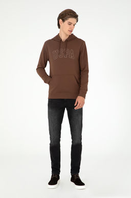 Мужской коричневый базовый свитшот - U.s. polo assn фото 4