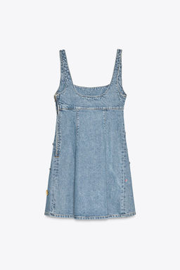 TRF DENIM DRESS WITH JEWELS - Zara фото 4