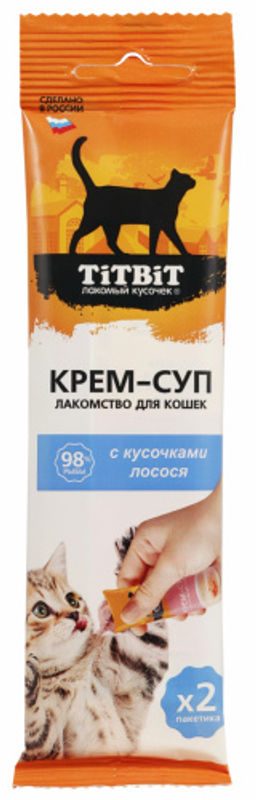 Титбит Крем-суп для кошек с кусочками лосося 2 шт*10 г