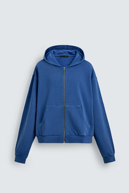 WASHED ZIP-UP HOODIE - Zara фото 7