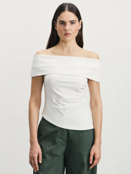 Приталенный топ со спущенными плечами / Zarina  фото 3