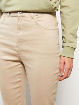 Y?ksek Bel Dar Fit D?z Gabardin Kad?n Pantolon