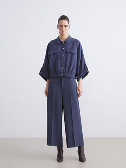 Modal Kar???ml? Geni? Pa?a Kad?n Pantolon