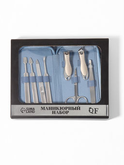 Маникюрный набор «Премиум», 8 предметов, в коробке, голубой