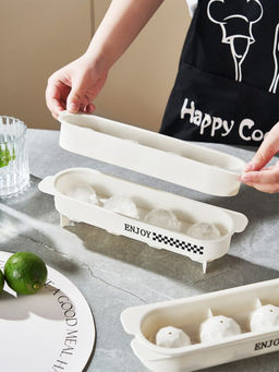 Форма для круглого льда "Four balls", 4 ячейки, белая (28*7,2*6,4 см)