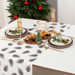 Дорожка на стол новогодняя Этель Merry Christmas 40×146 см, 100% хлопок, саржа 190 г/м², белая