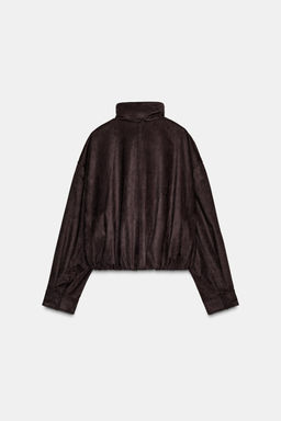 FAUX SUEDE BOMBER JACKET - Zara фото 8