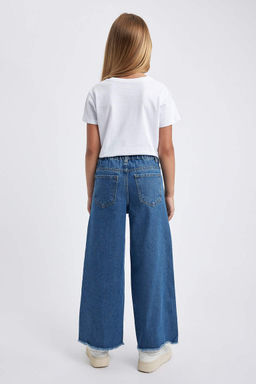 Широкие джинсовые брюки для девочек - Defacto фото 5